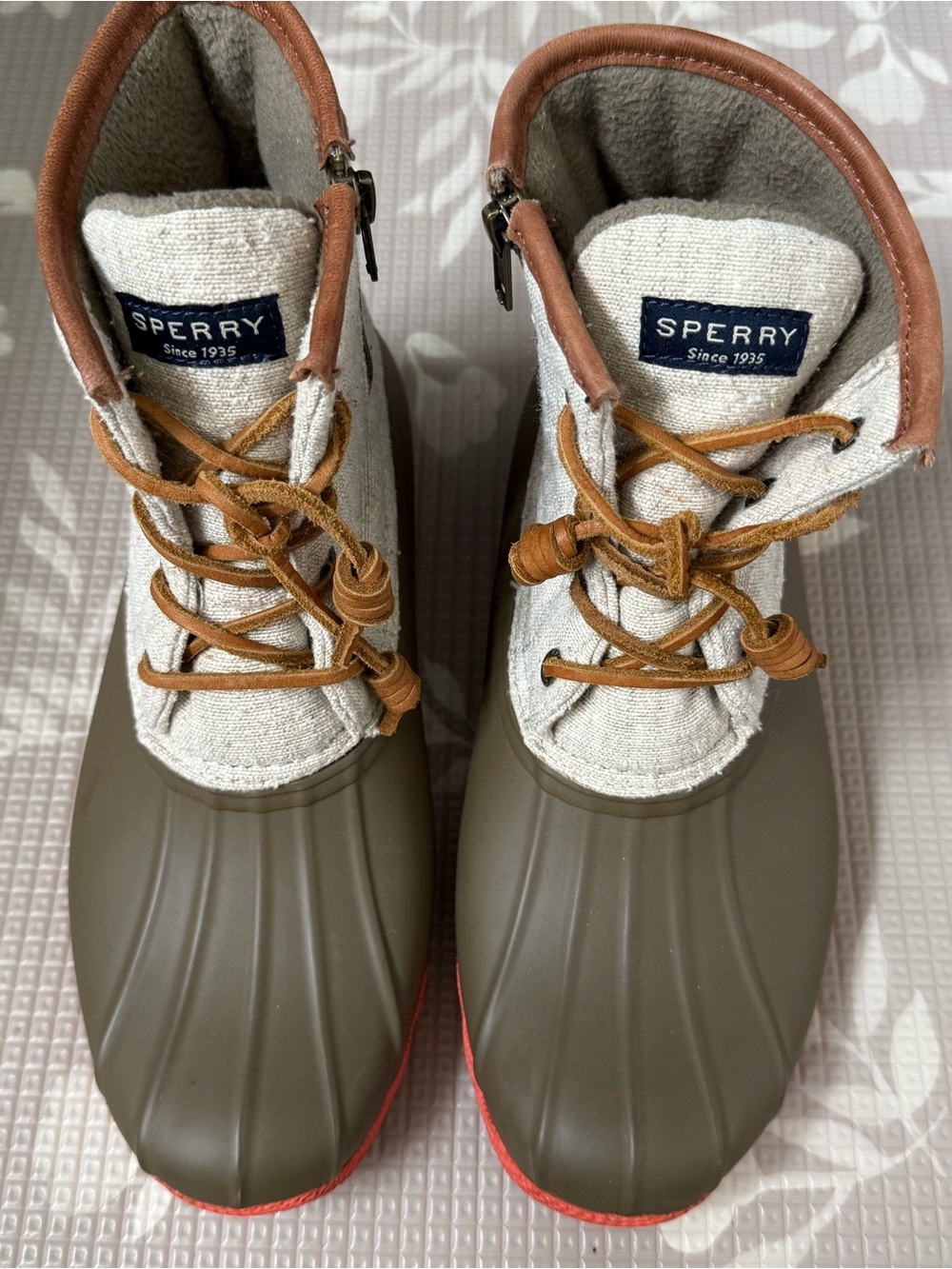 Sperry Women's Waterproof Rubber Boot - Brown Fleece Lining